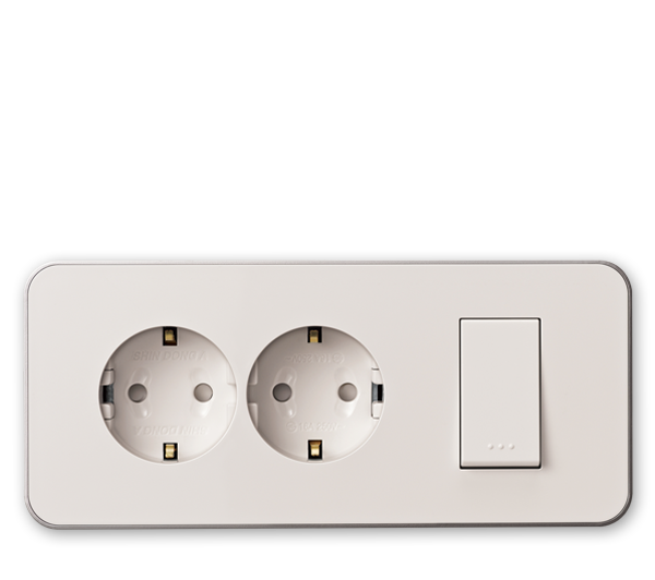 [Pione] Switch Part Horizontal 2-gang Outlet